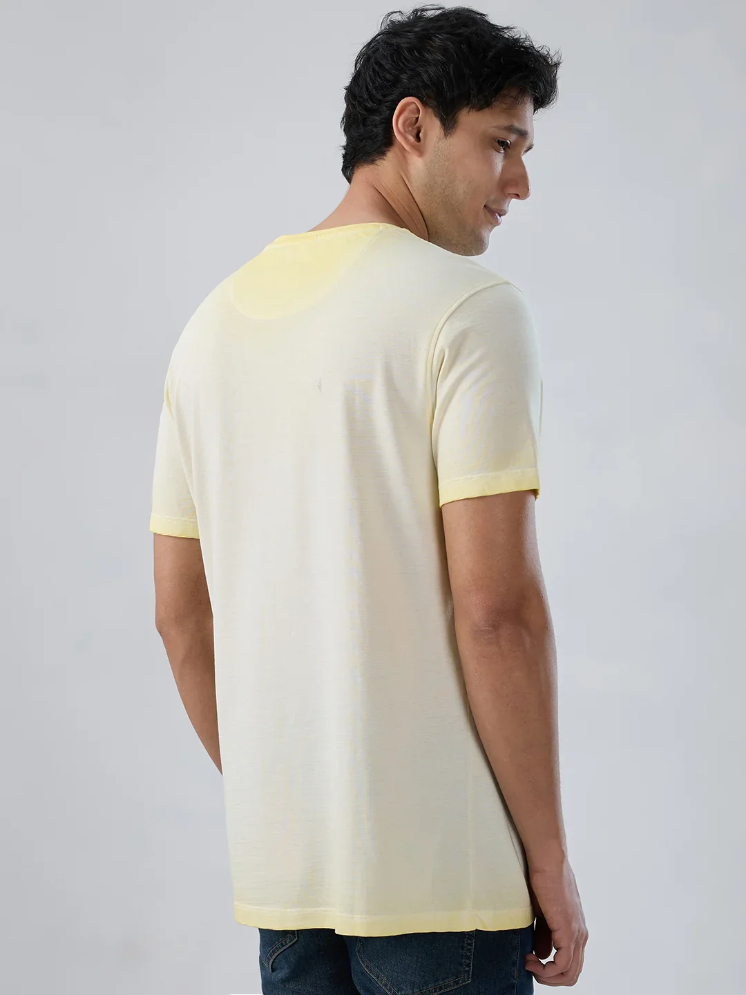 Men T-Shirt Graphic Yellow Regular Fit - Image 6