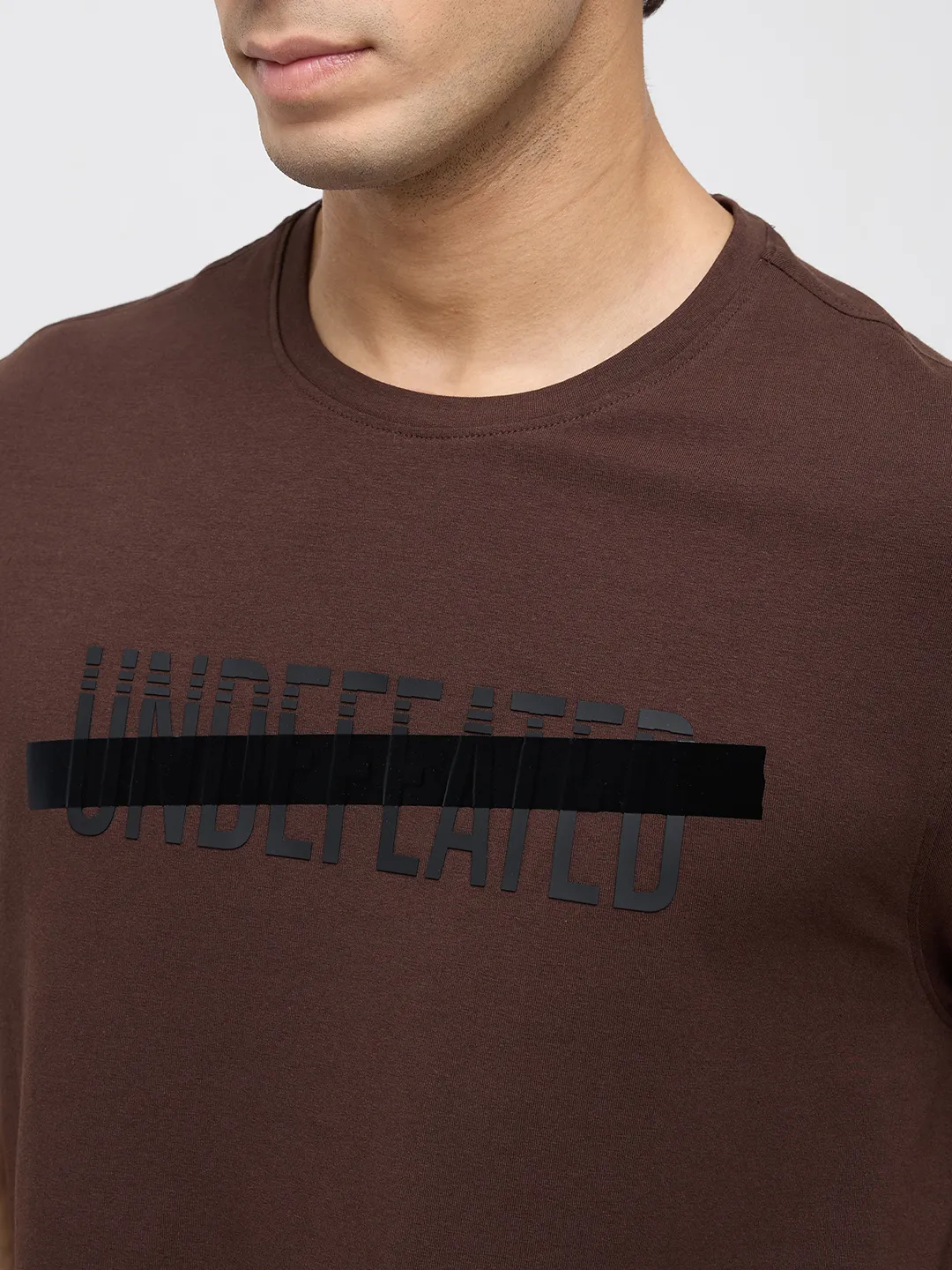 Men T-Shirt Graphic Brown Regular Fit - Image 6