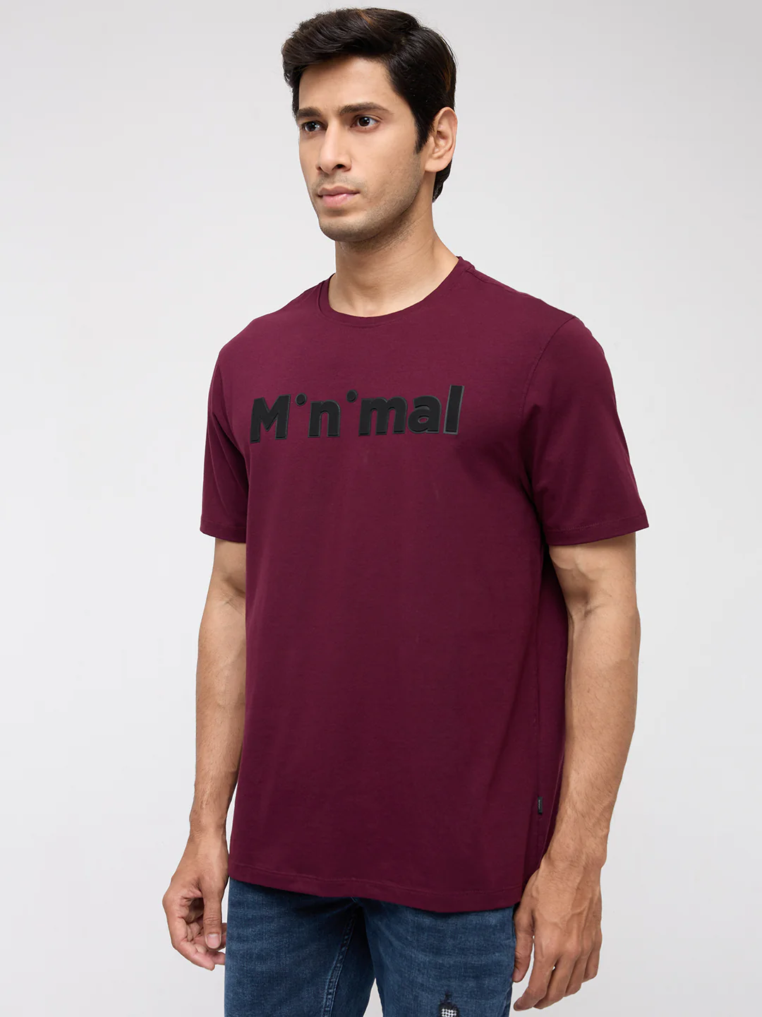 Men T-Shirt Graphic Red Regular Fit - Image 4