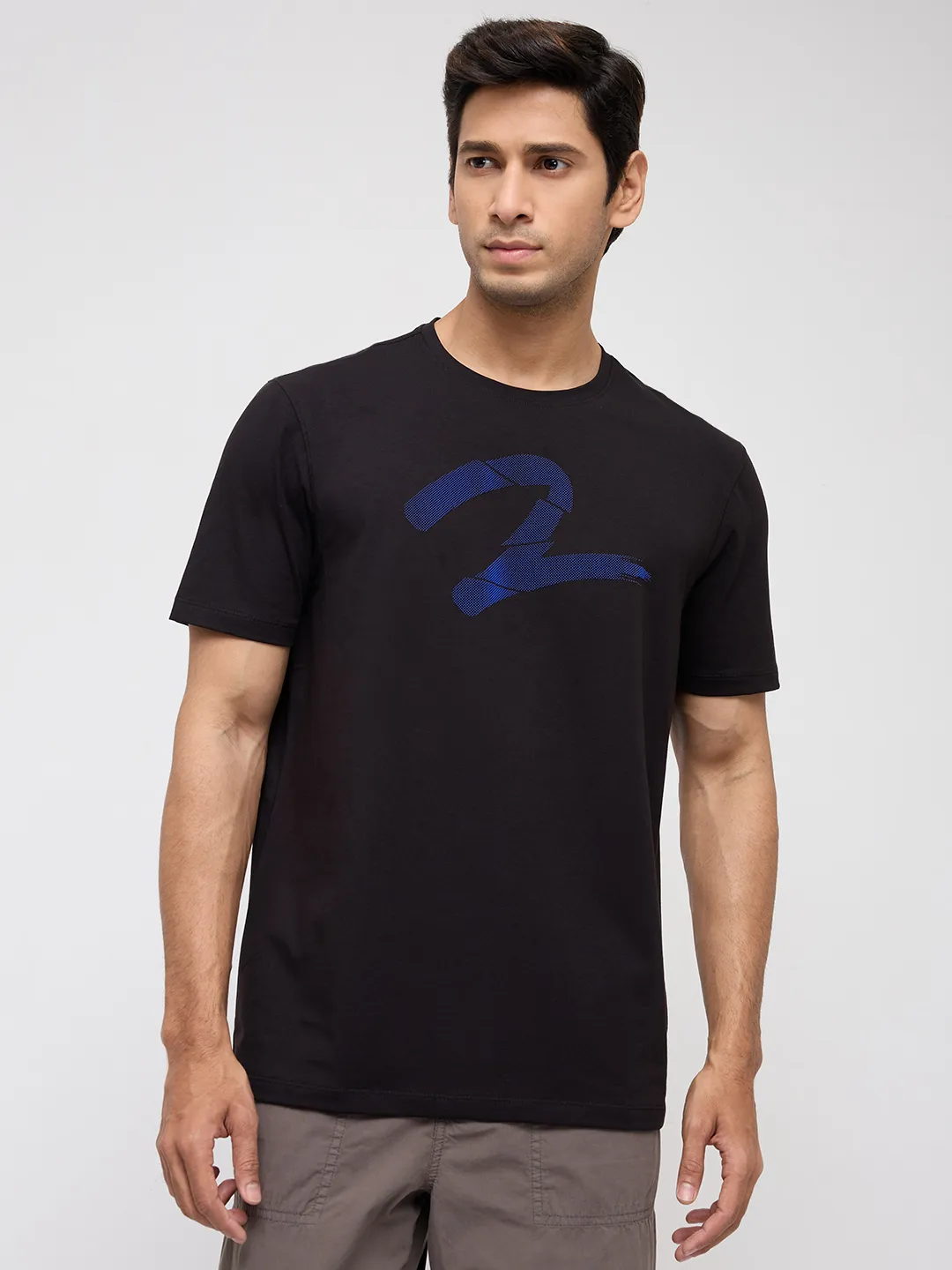 Men T-Shirt Graphic Black Regular Fit