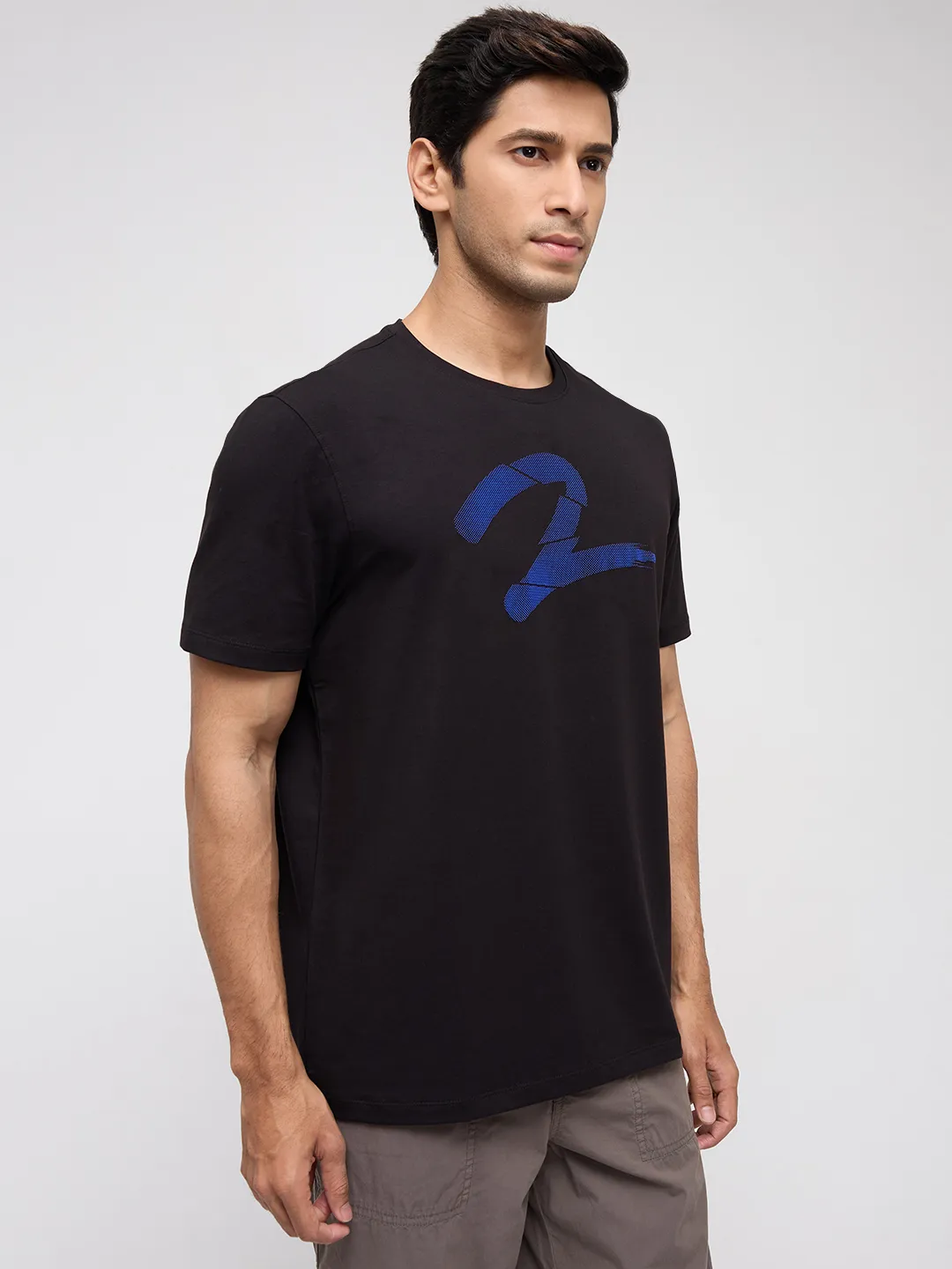 Men T-Shirt Graphic Black Regular Fit - Image 3