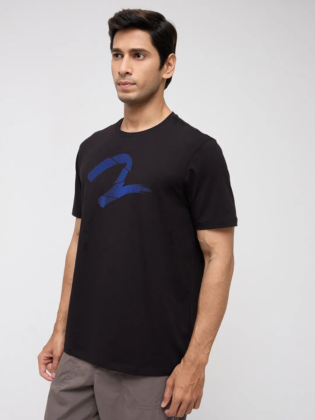 Men T-Shirt Graphic Black Regular Fit - Image 4