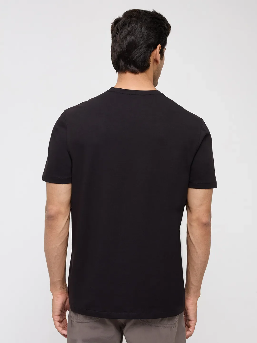 Men T-Shirt Graphic Black Regular Fit - Image 5