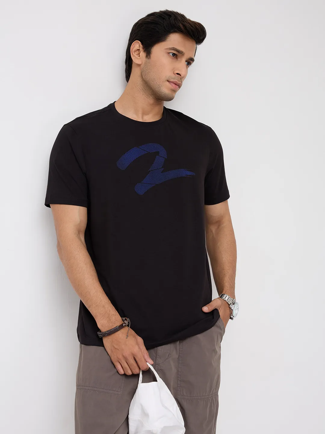 Men T-Shirt Graphic Black Regular Fit - Image 7