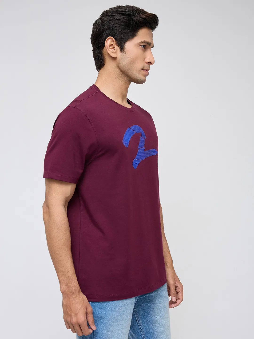 Men T-Shirt Graphic Red Regular Fit - Image 3