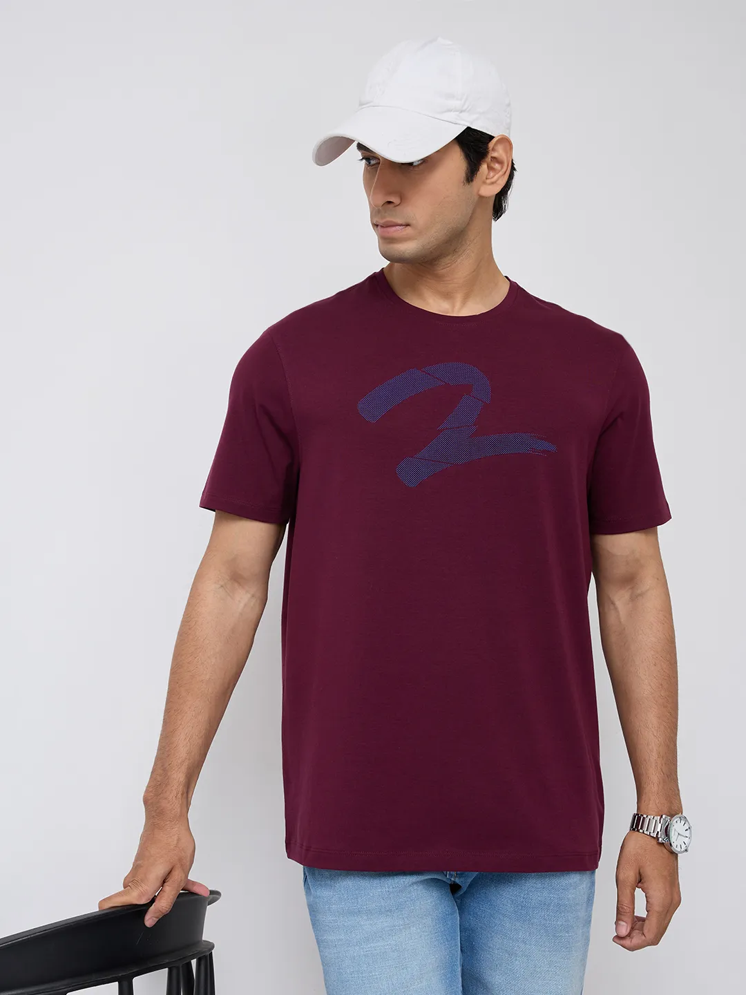 Men T-Shirt Graphic Red Regular Fit - Image 7