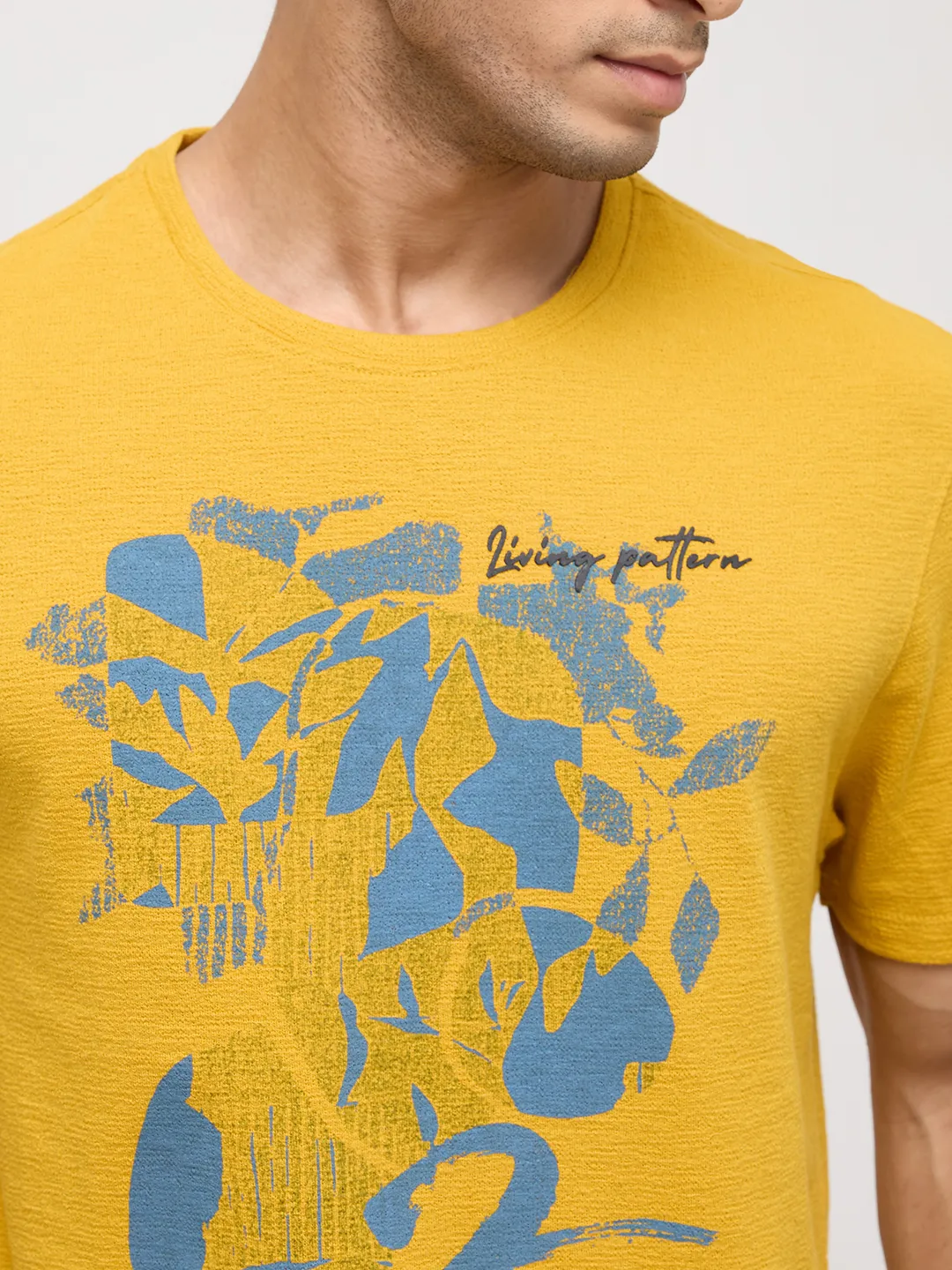 Men T-Shirt Graphic Yellow Regular Fit - Image 6