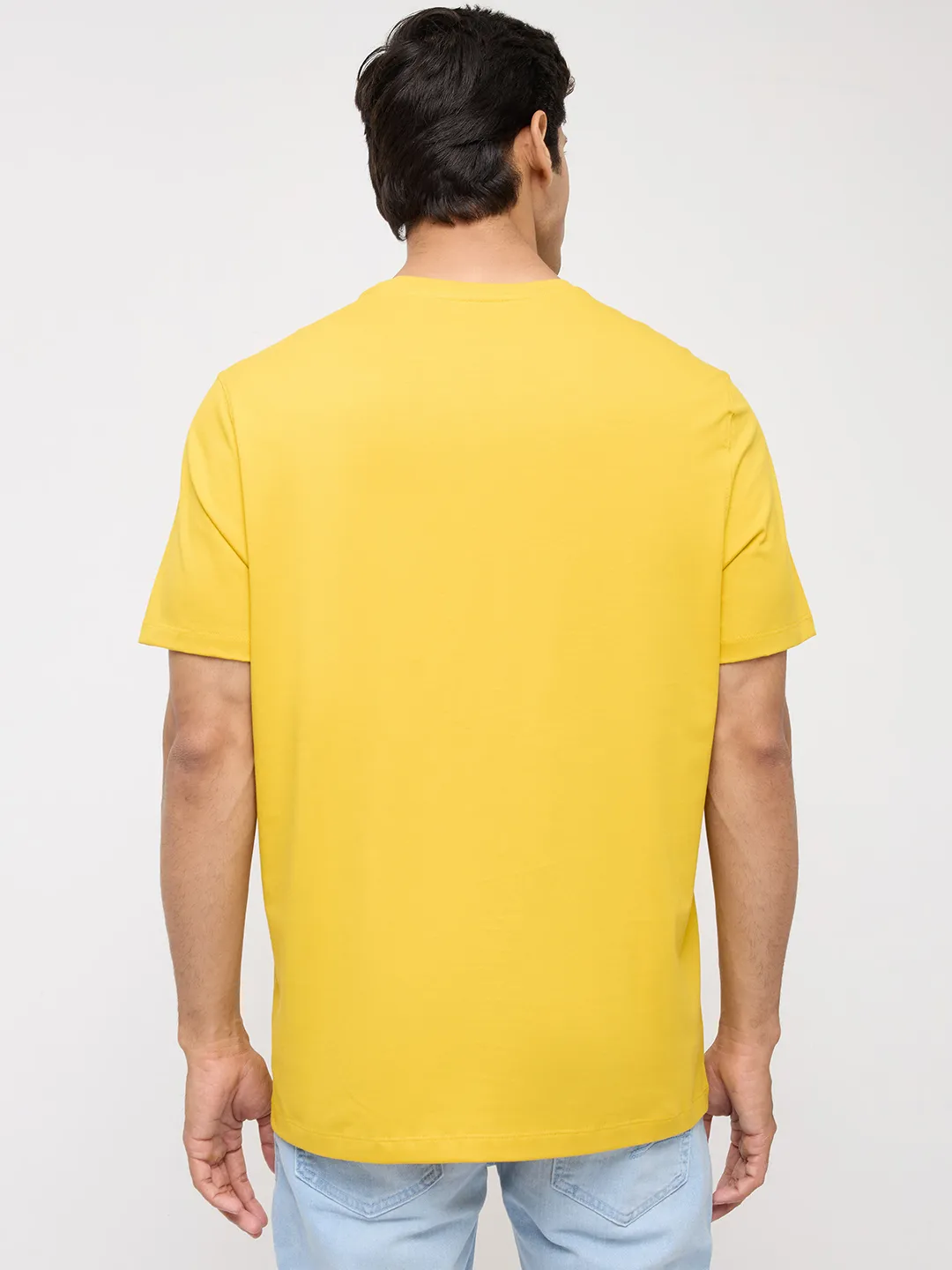 Men T-Shirt Graphic Yellow Regular Fit - Image 5