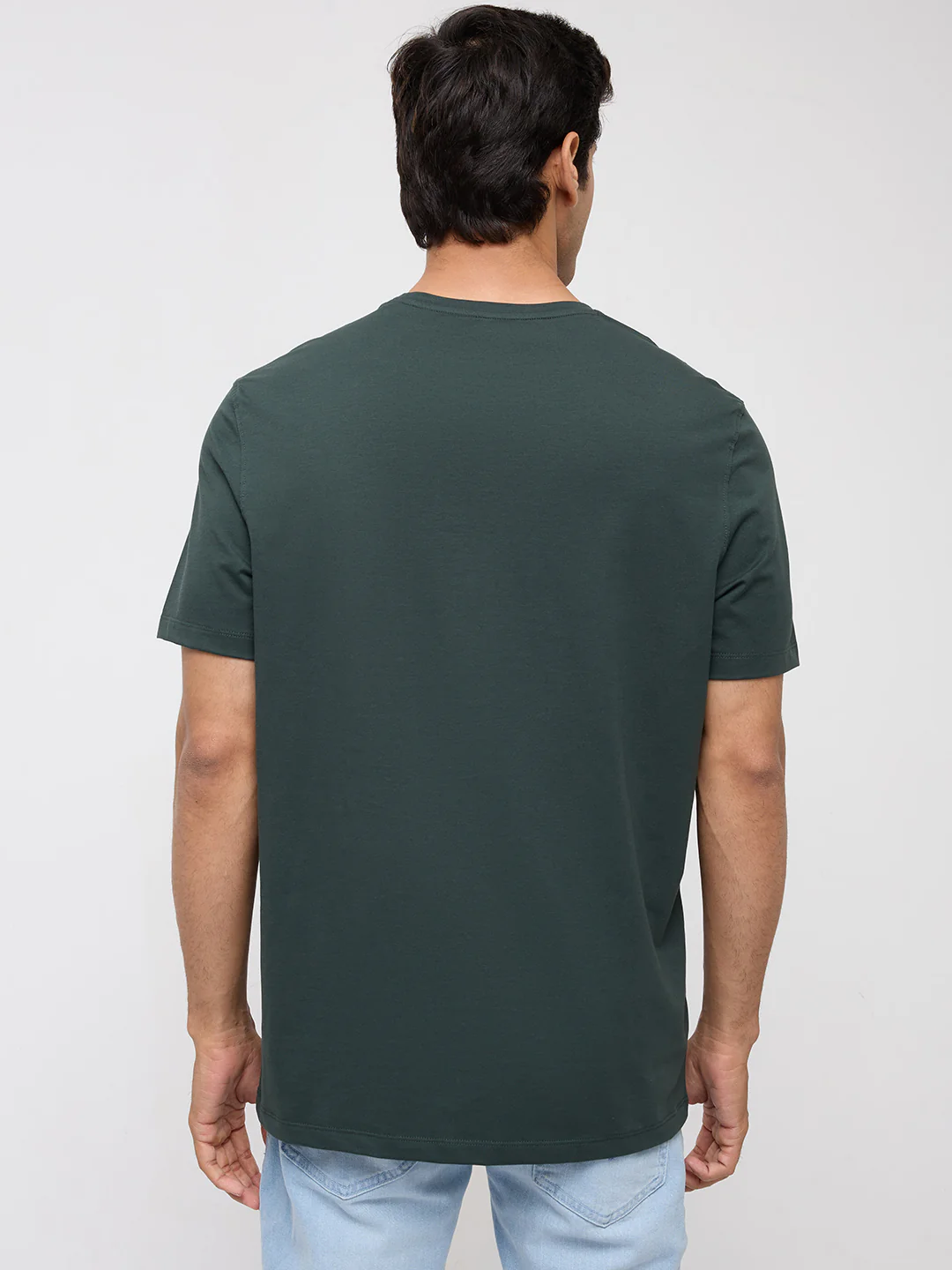 Men T-Shirt Graphic Green Regular Fit - Image 5