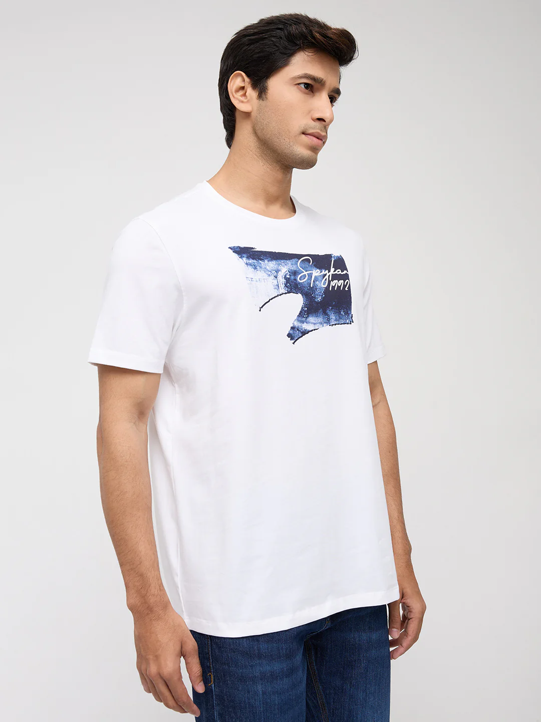 Men T-Shirt Graphic White Regular Fit - Image 3