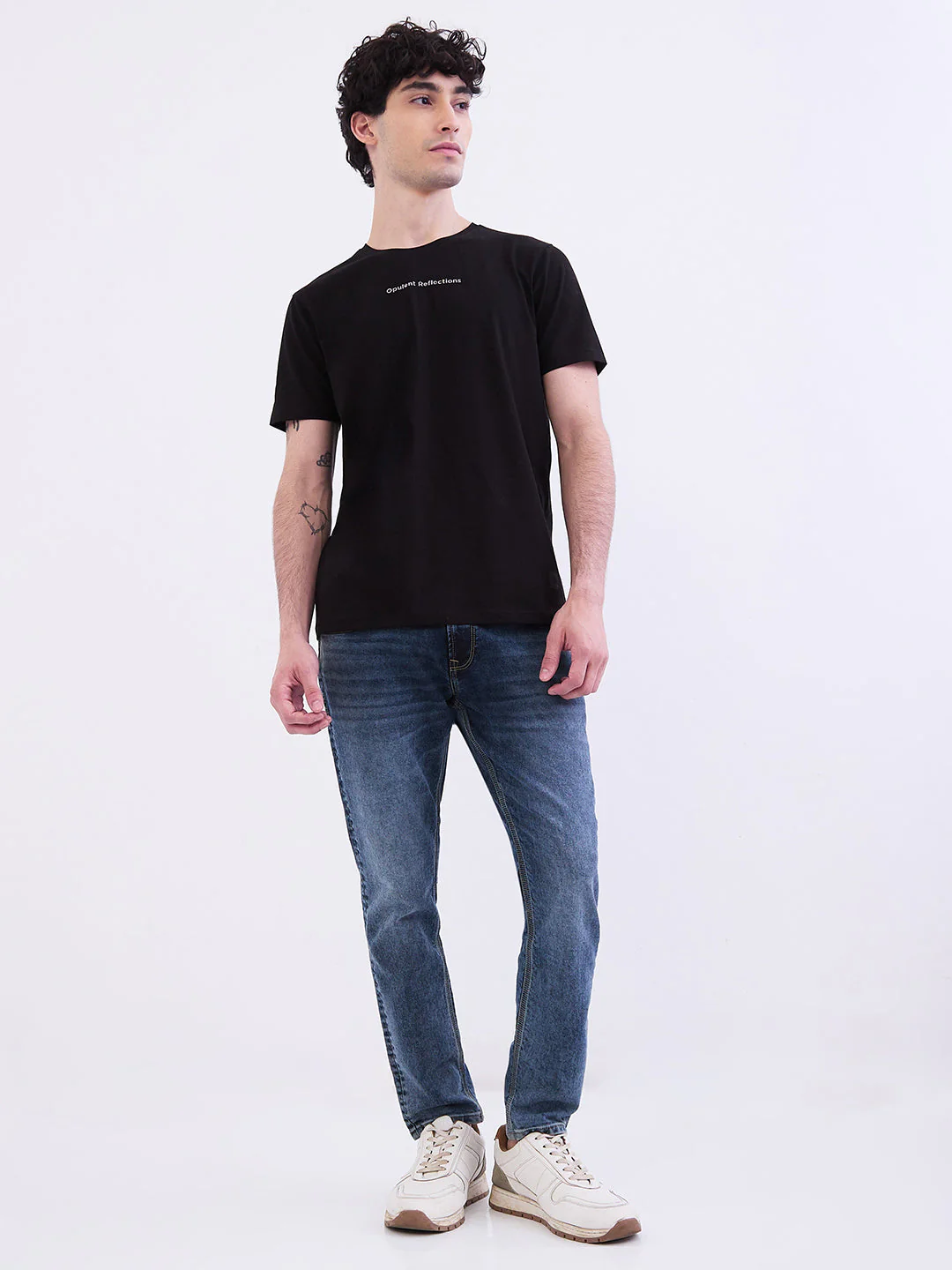 Men T-Shirt Black Slim Fit - Image 5