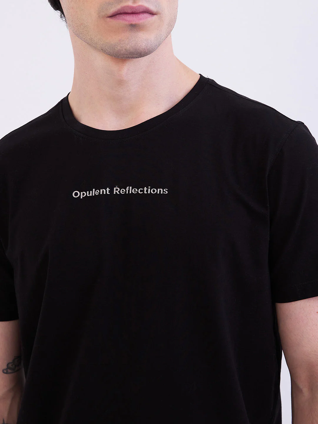 Men T-Shirt Black Slim Fit - Image 6