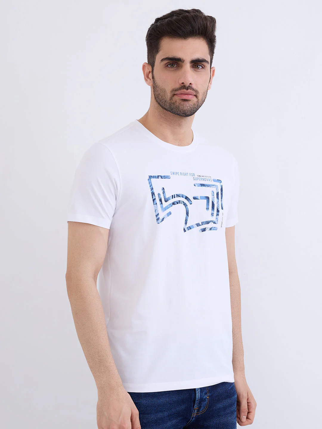 Men T-Shirt White Slim Fit