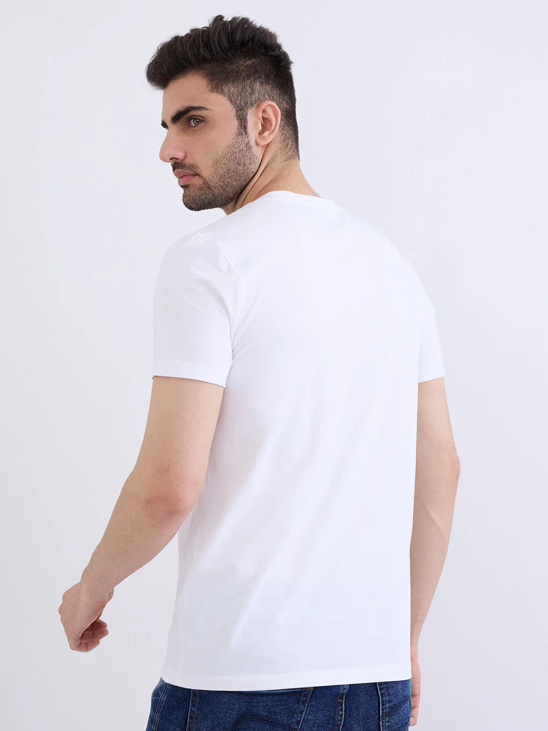 Men T-Shirt White Slim Fit - Image 4