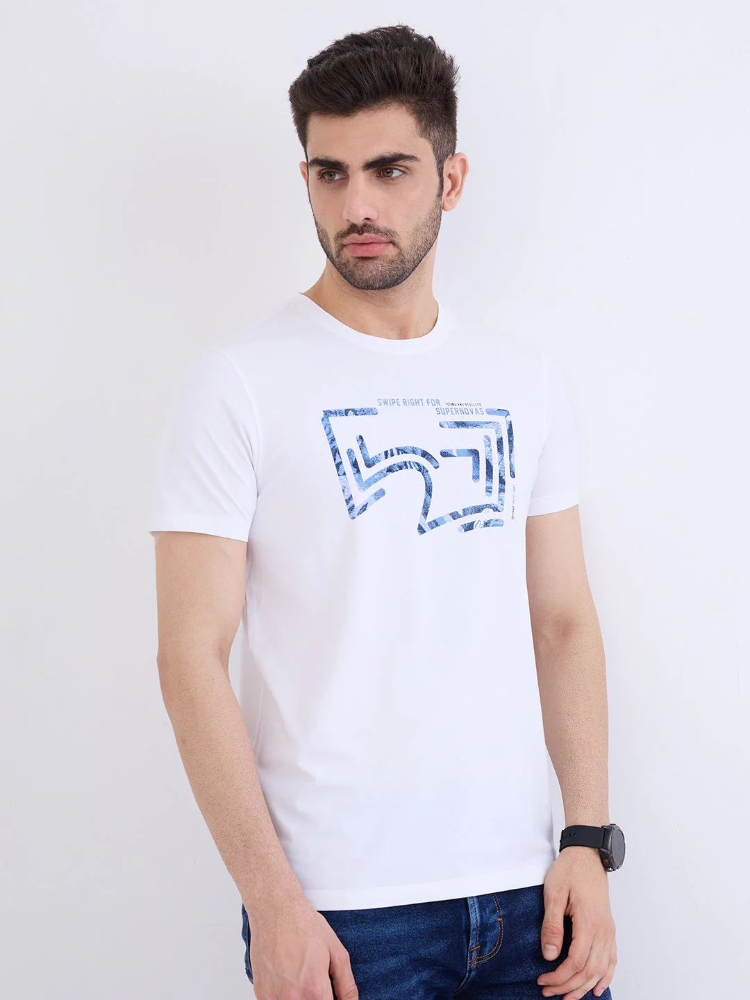 Men T-Shirt White Slim Fit - Image 7