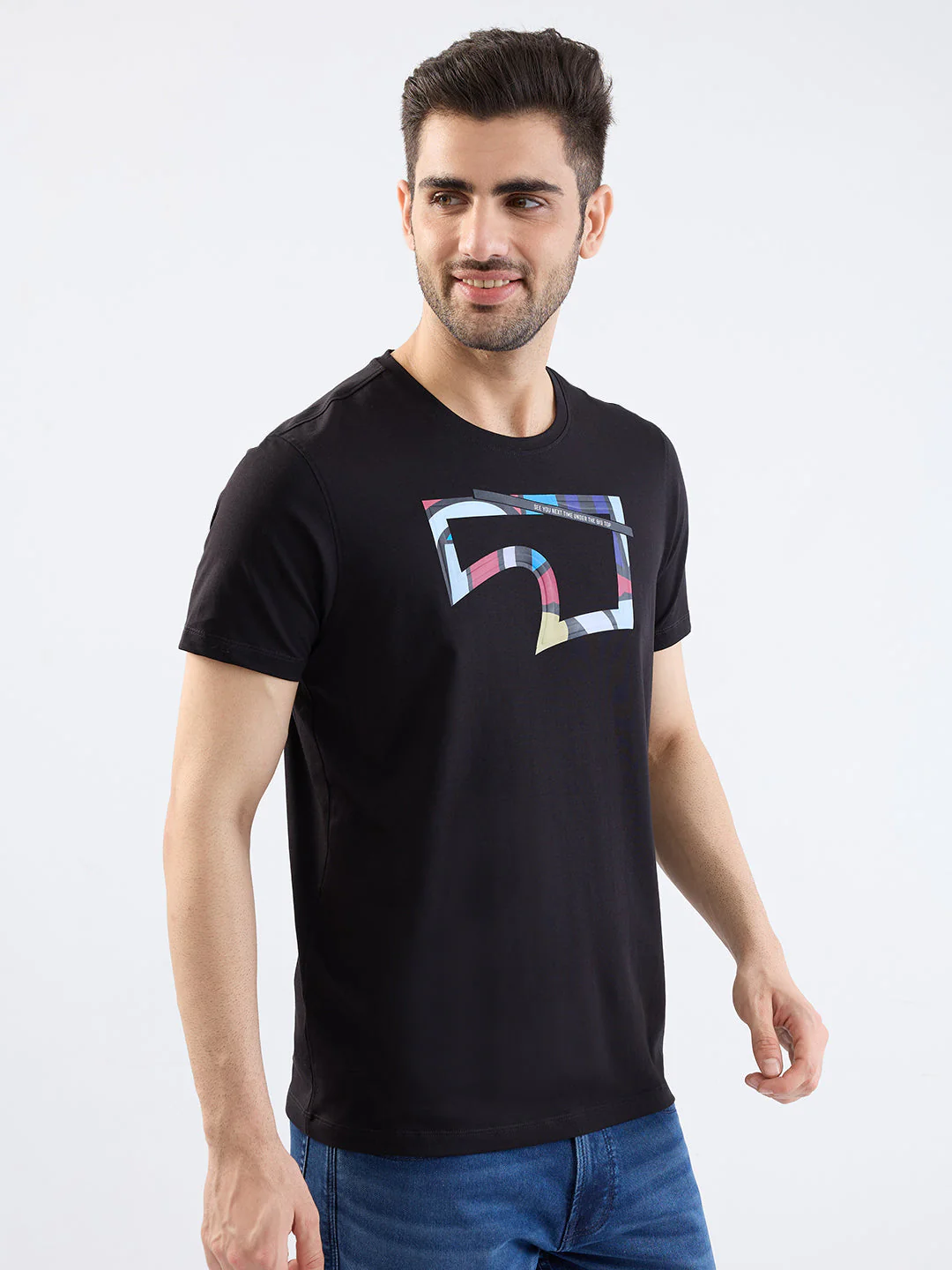 Men T-Shirt Black Slim Fit