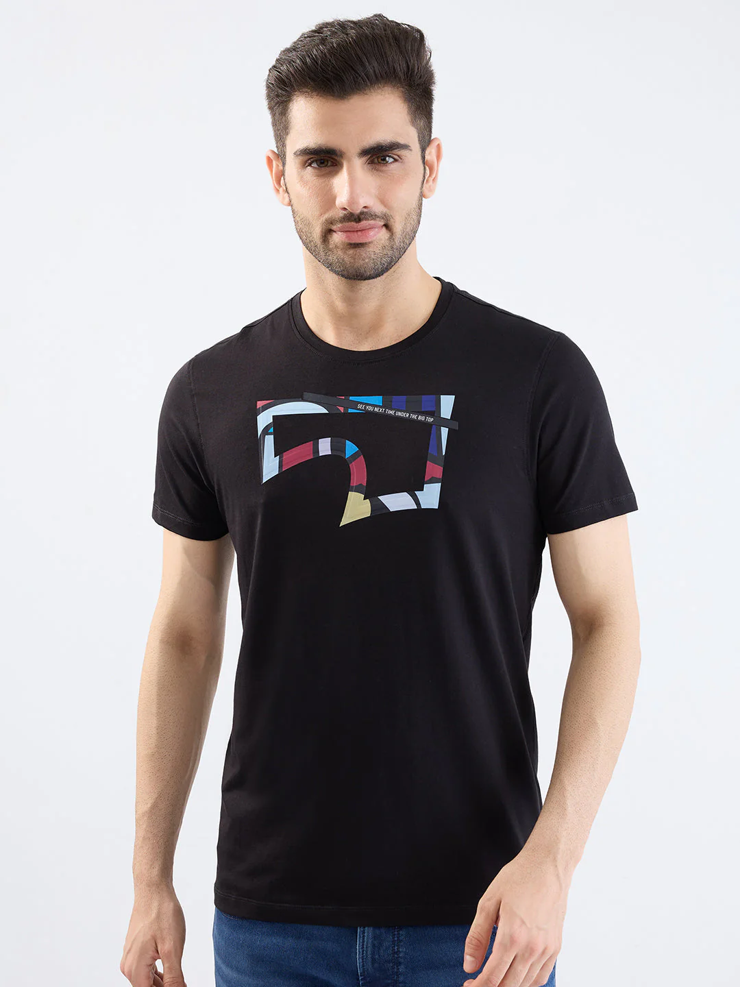 Men T-Shirt Black Slim Fit - Image 2