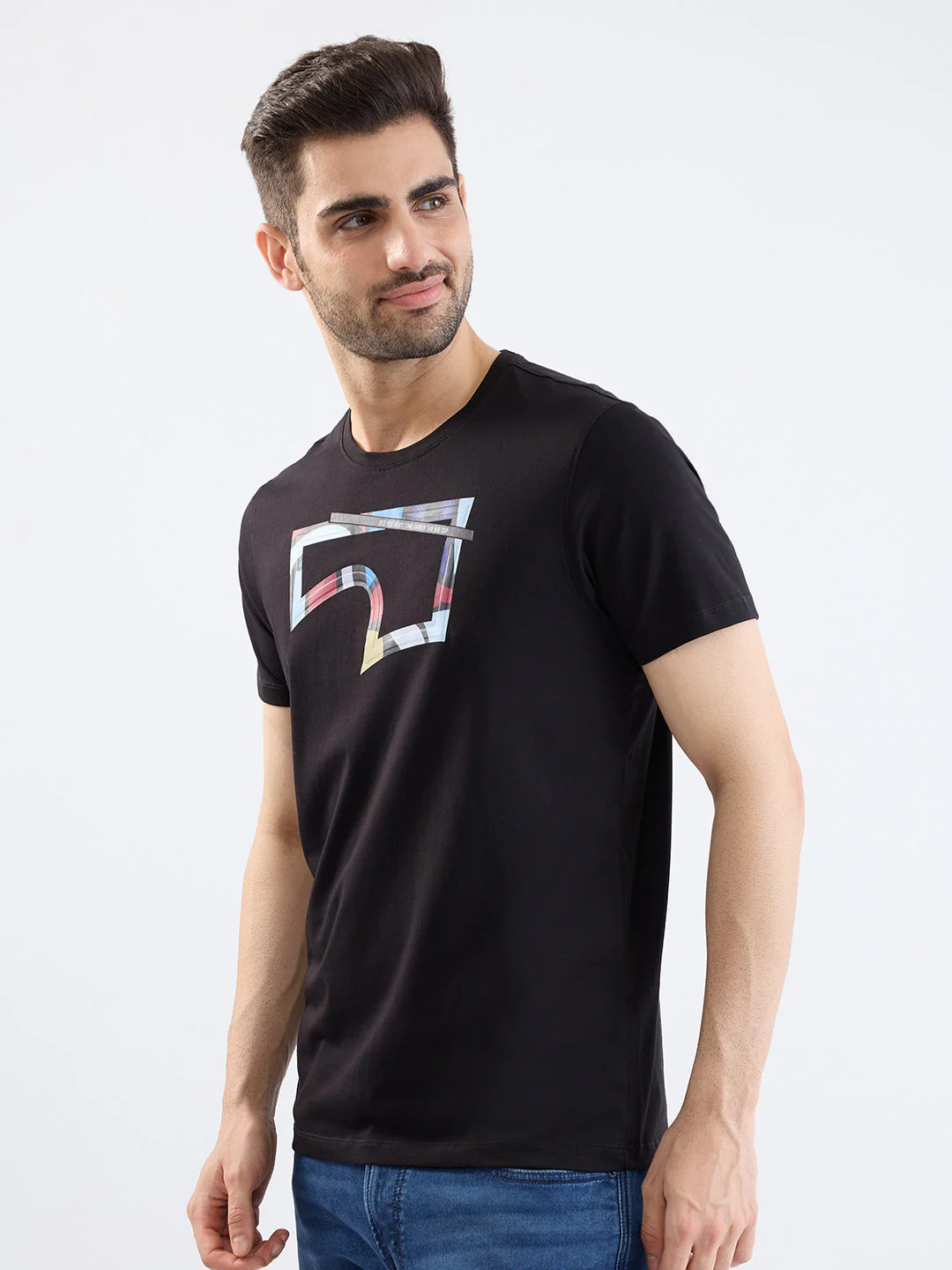 Men T-Shirt Black Slim Fit - Image 3