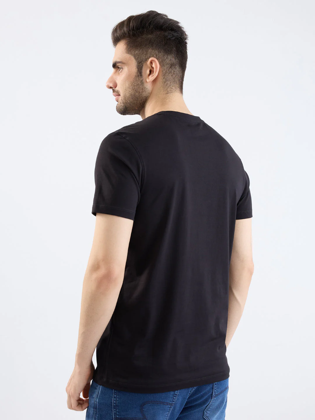 Men T-Shirt Black Slim Fit - Image 4