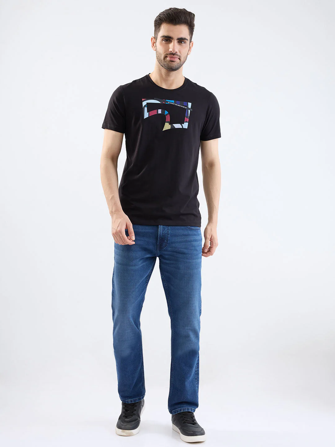 Men T-Shirt Black Slim Fit - Image 5