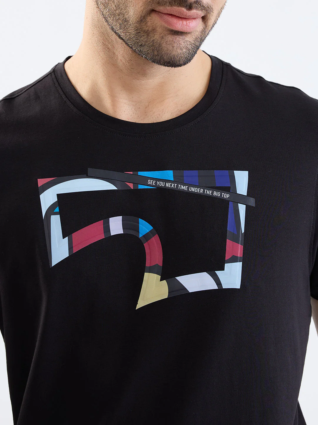 Men T-Shirt Black Slim Fit - Image 6