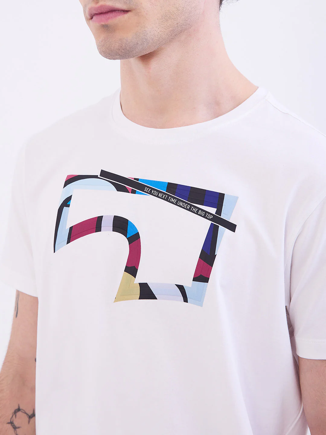 Men T-Shirt White Slim Fit - Image 6