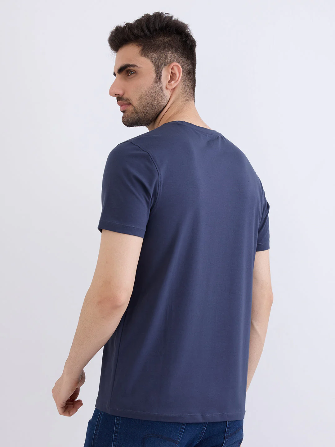 Men T-Shirt Grey Slim Fit - Image 4