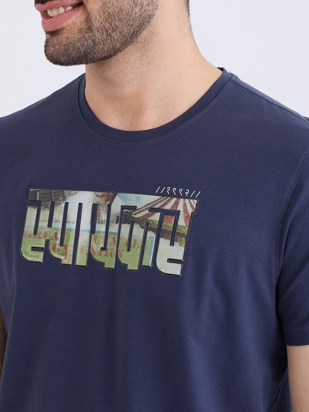 Men T-Shirt Grey Slim Fit - Image 6
