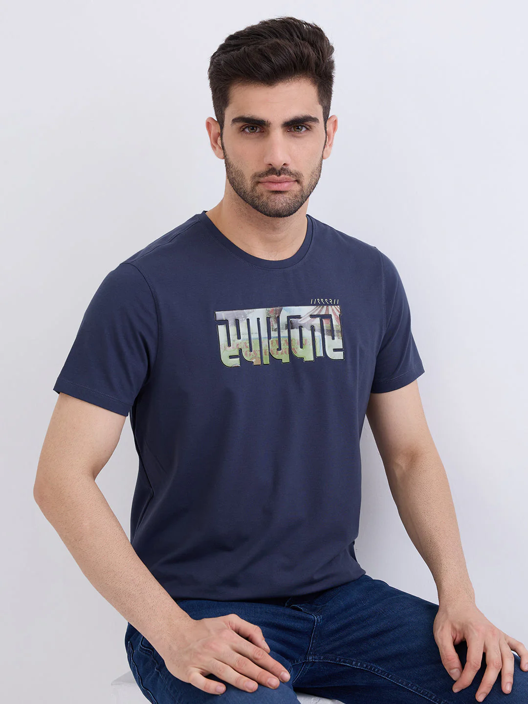 Men T-Shirt Grey Slim Fit - Image 7