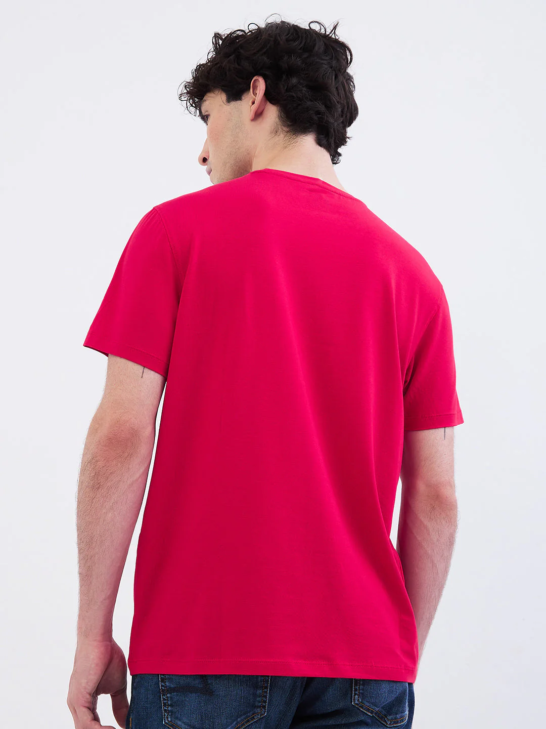 Men T-Shirt Red Slim Fit - Image 4