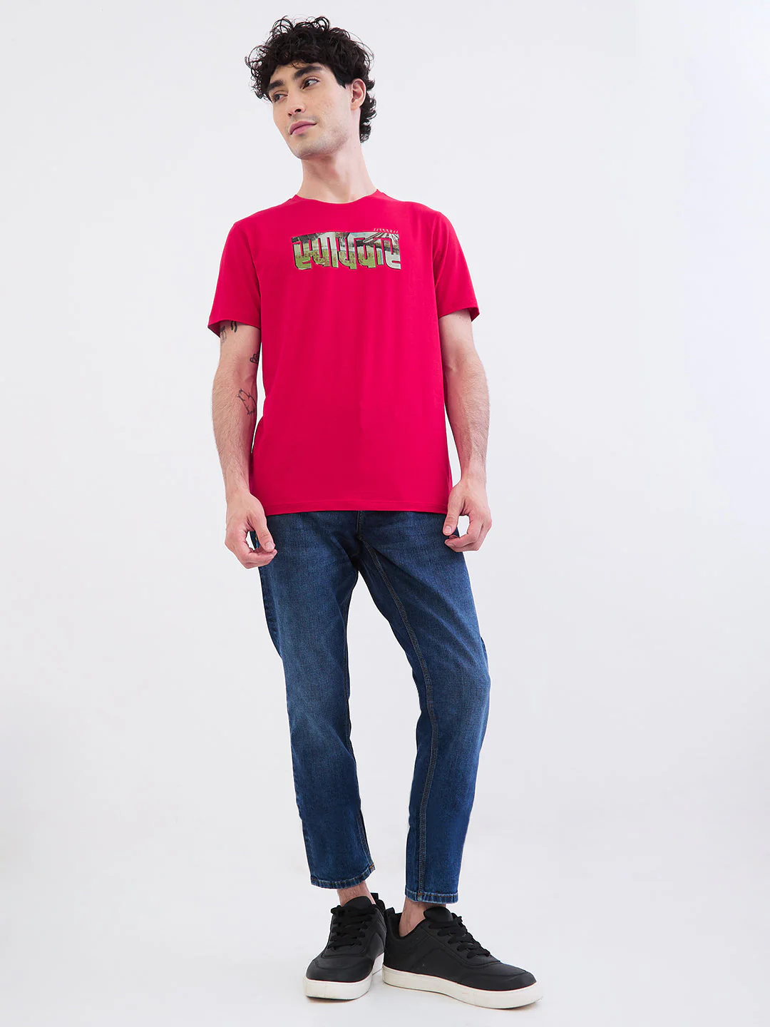Men T-Shirt Red Slim Fit - Image 5