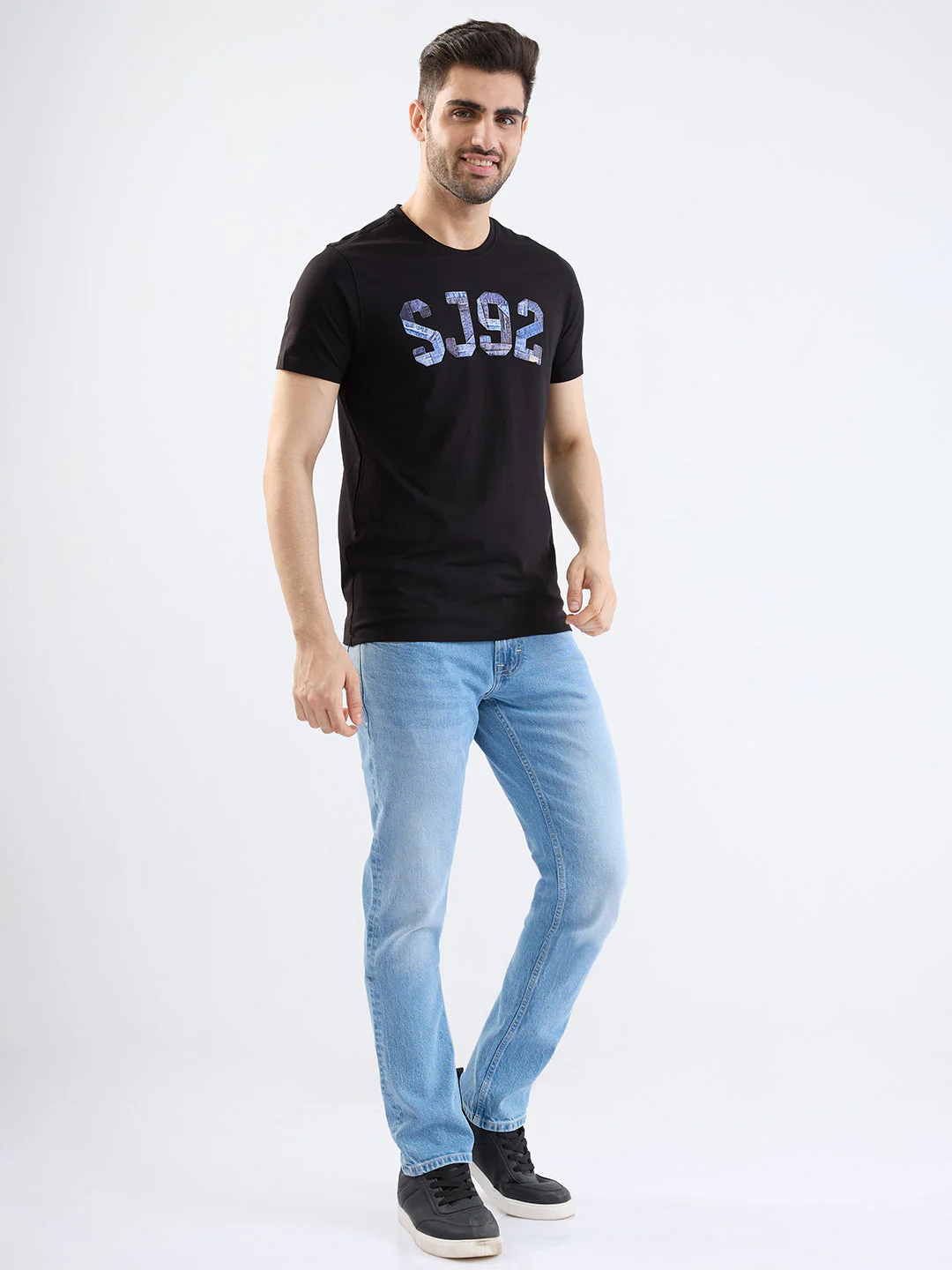 Men T-Shirt Black Slim Fit - Image 5