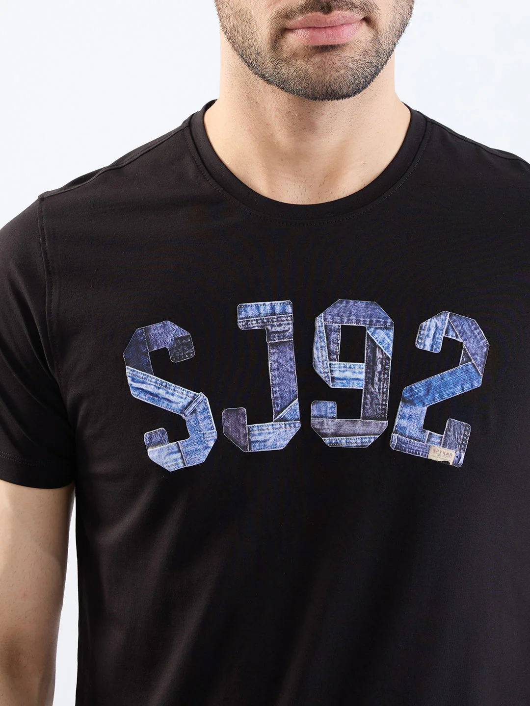 Men T-Shirt Black Slim Fit - Image 6
