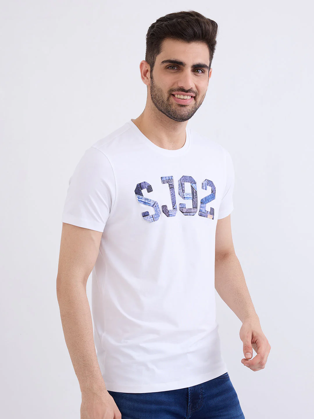 Men T-Shirt White Slim Fit