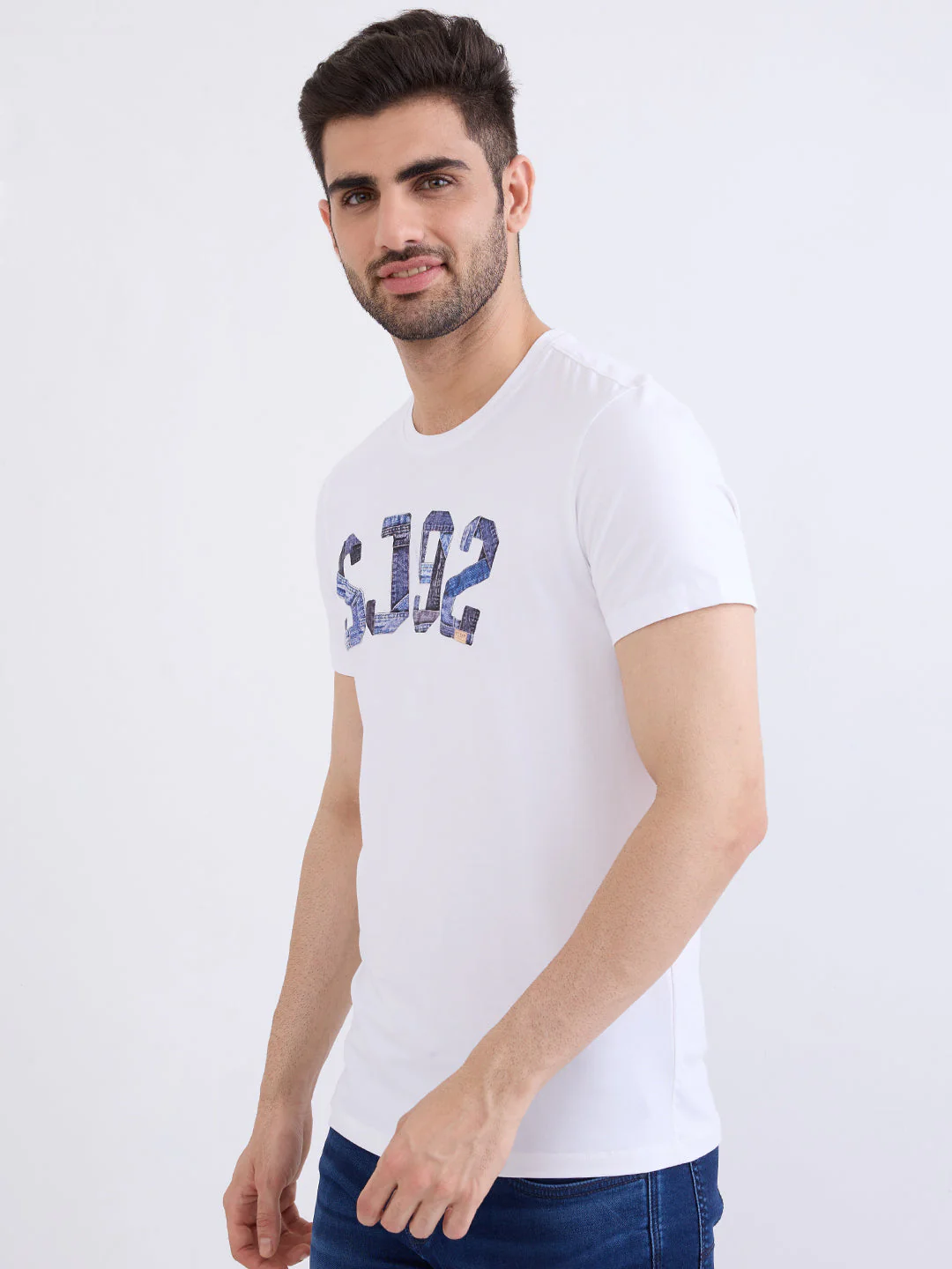 Men T-Shirt White Slim Fit - Image 3