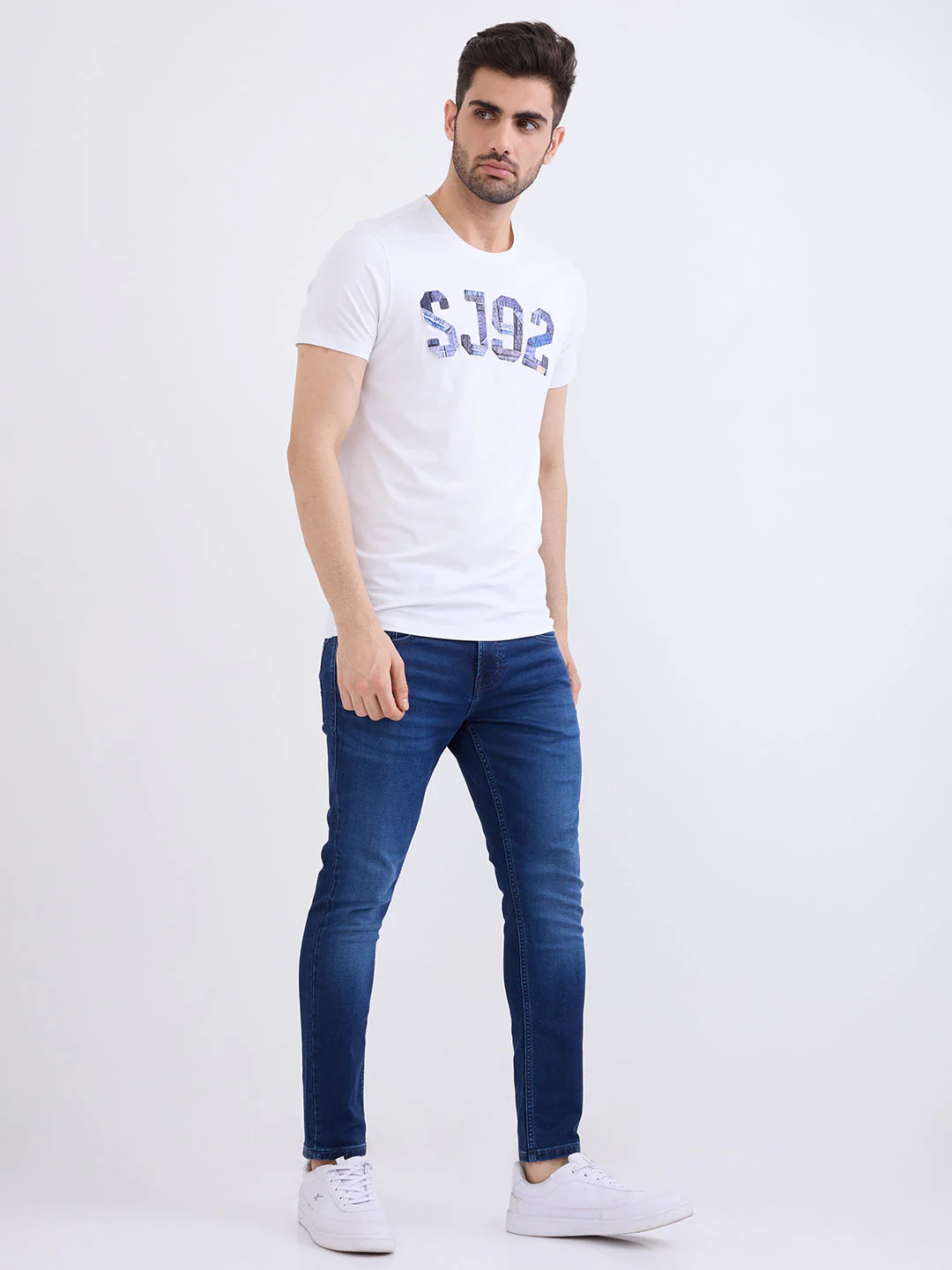 Men T-Shirt White Slim Fit - Image 5