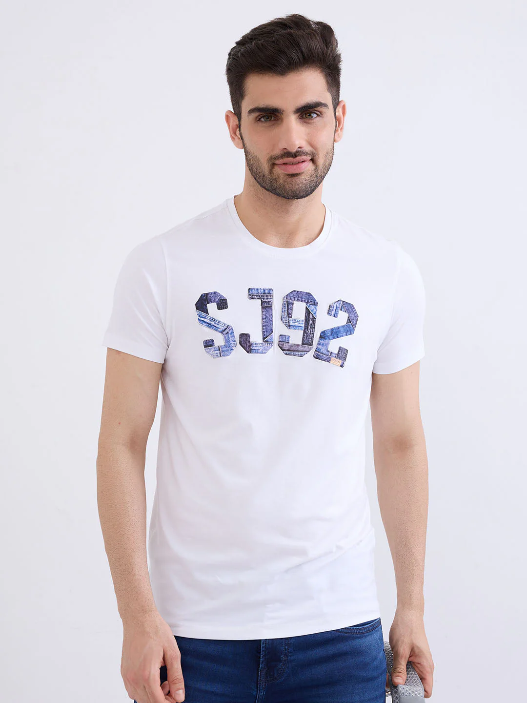Men T-Shirt White Slim Fit - Image 7