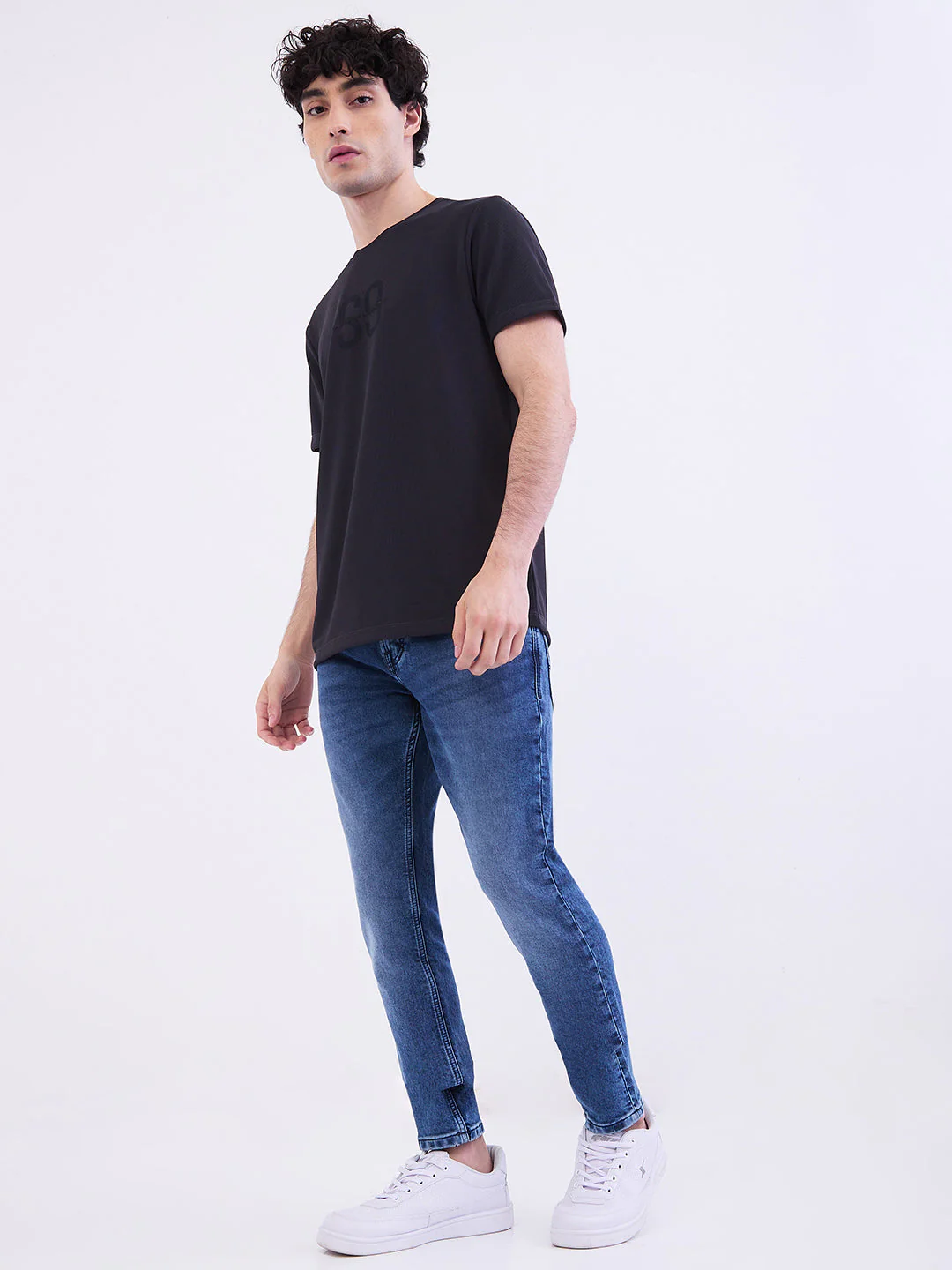 Men T-Shirt Blue Slim Fit - Image 5