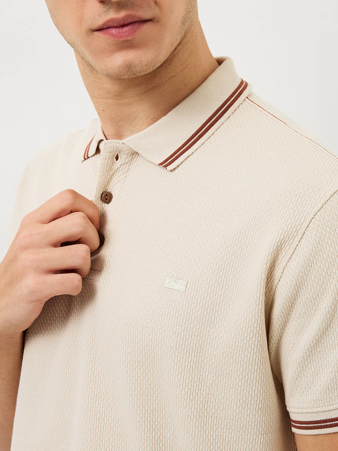 Men T-Shirt Solid White Slim Fit - Image 6