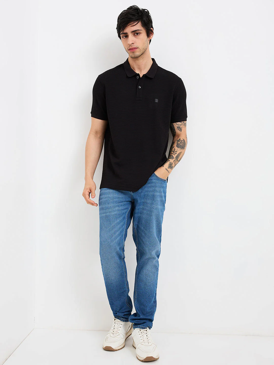 Men T-Shirt Black Slim Fit - Image 5
