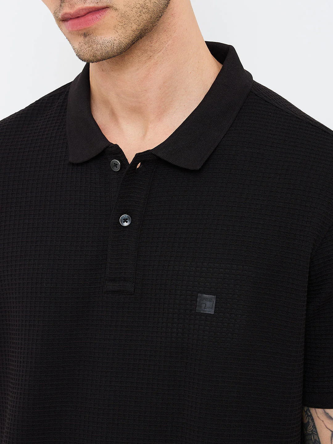 Men T-Shirt Black Slim Fit - Image 6