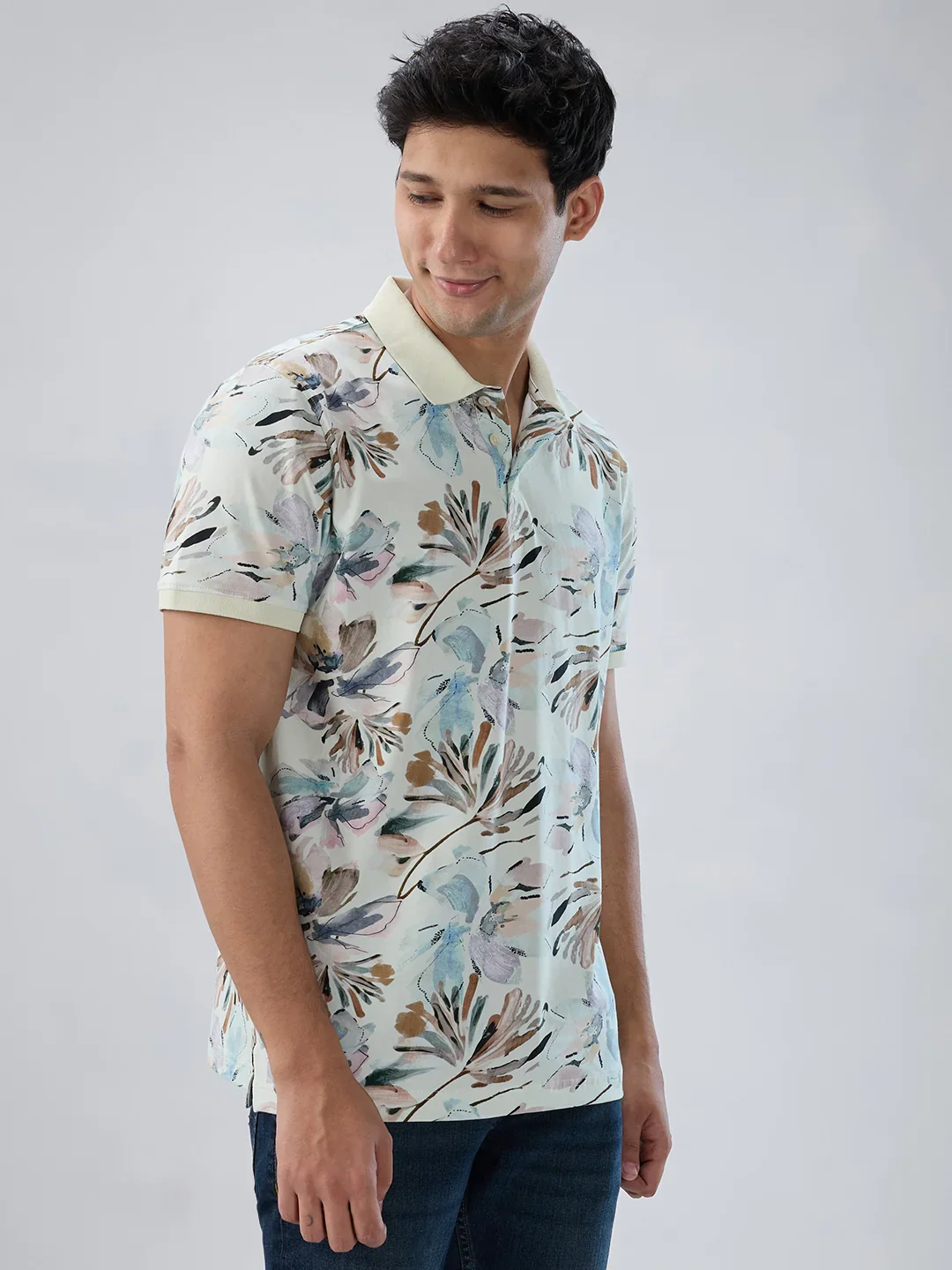 Men T-Shirt Print Off White Regular Fit - Image 3