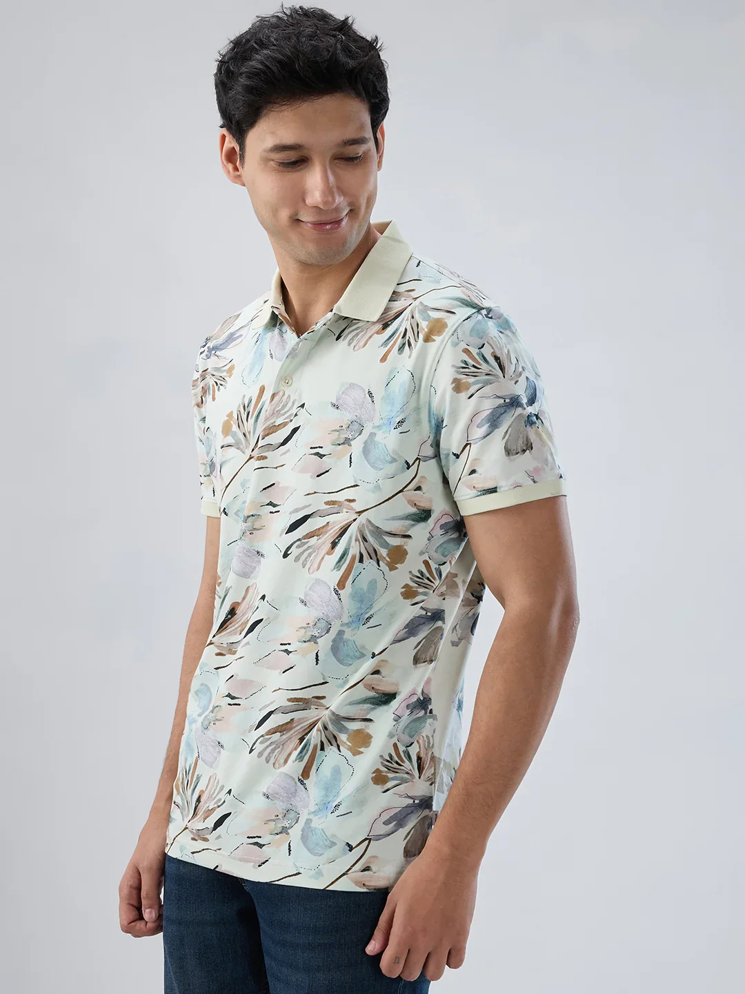 Men T-Shirt Print Off White Regular Fit - Image 5