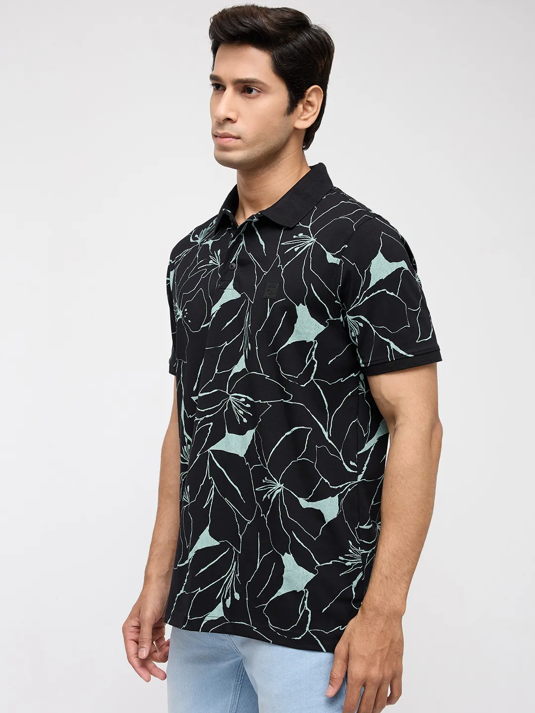 Men T-Shirt Print Black Regular Fit - Image 4