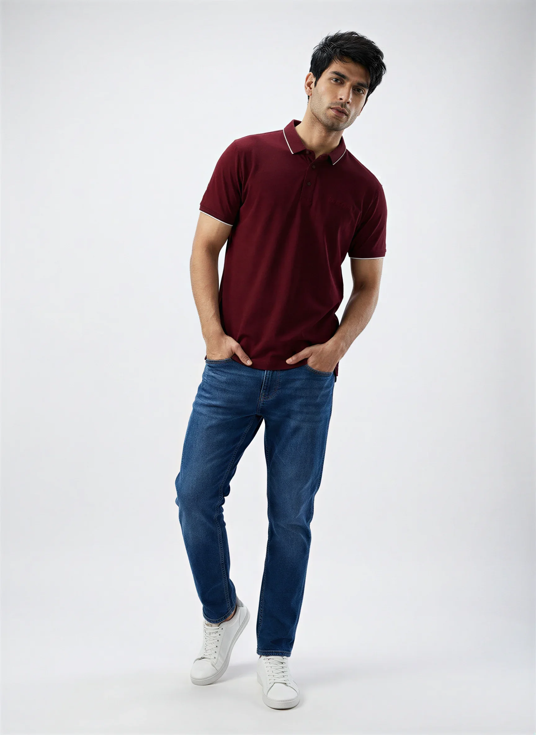Men T-Shirt Solid Red Regular Fit - Image 2