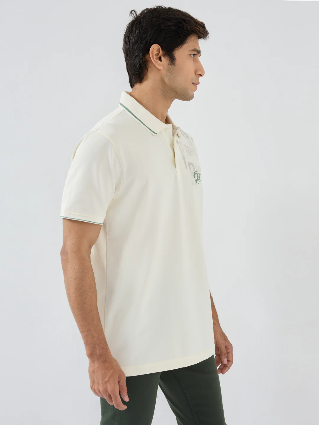 Men T-Shirt Solid White Regular Fit - Image 3