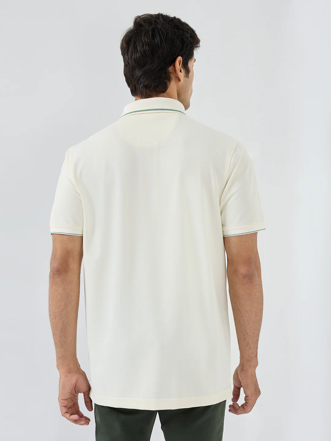 Men T-Shirt Solid White Regular Fit - Image 5
