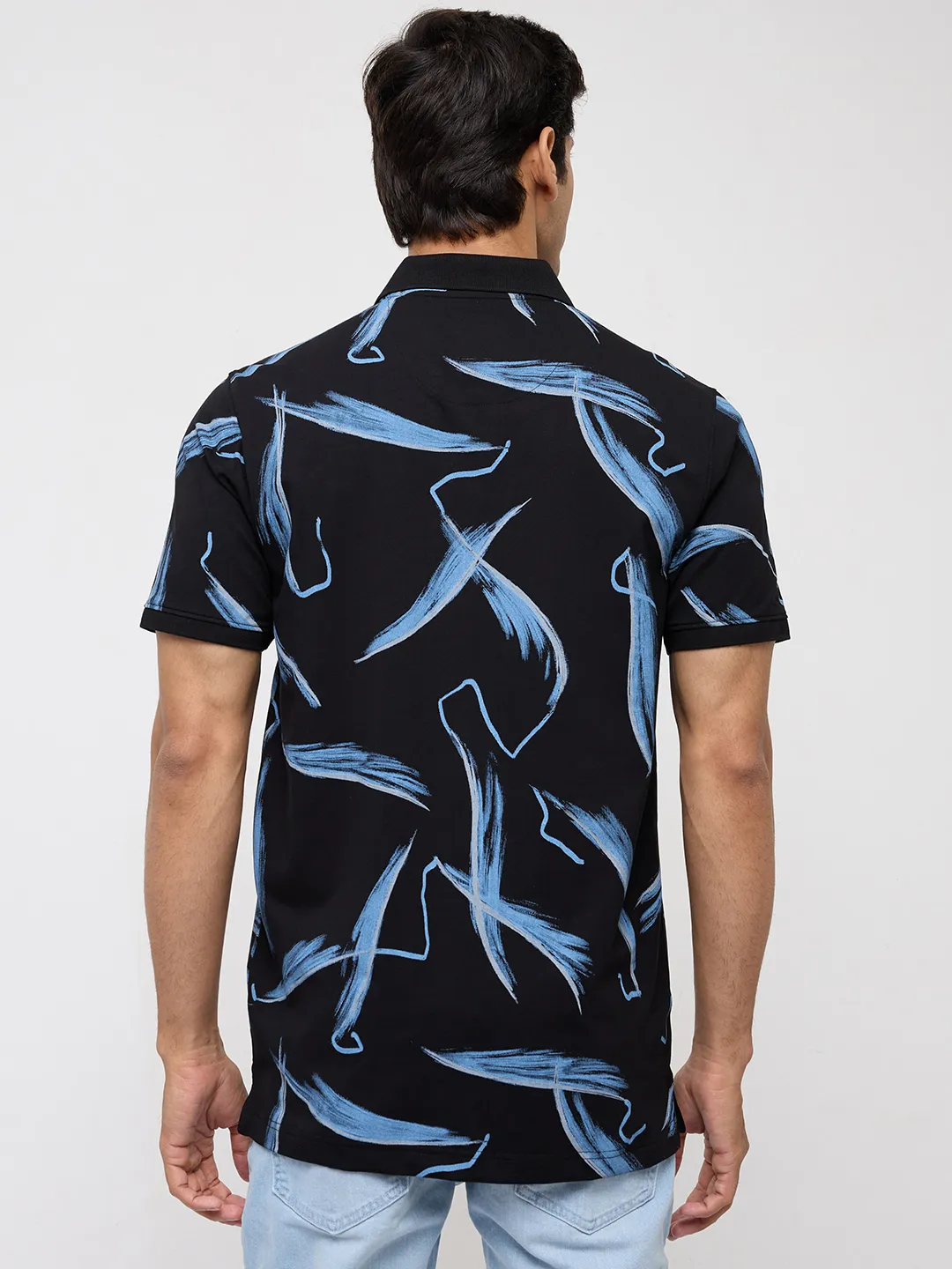 Men T-Shirt Print Black Regular Fit - Image 5