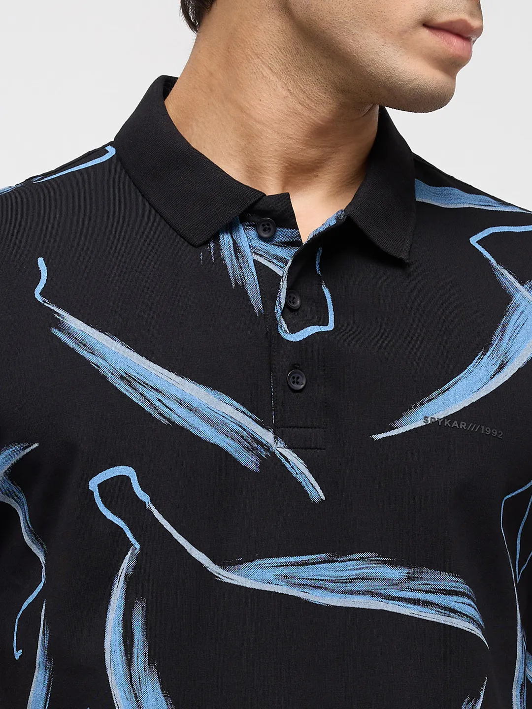 Men T-Shirt Print Black Regular Fit - Image 6