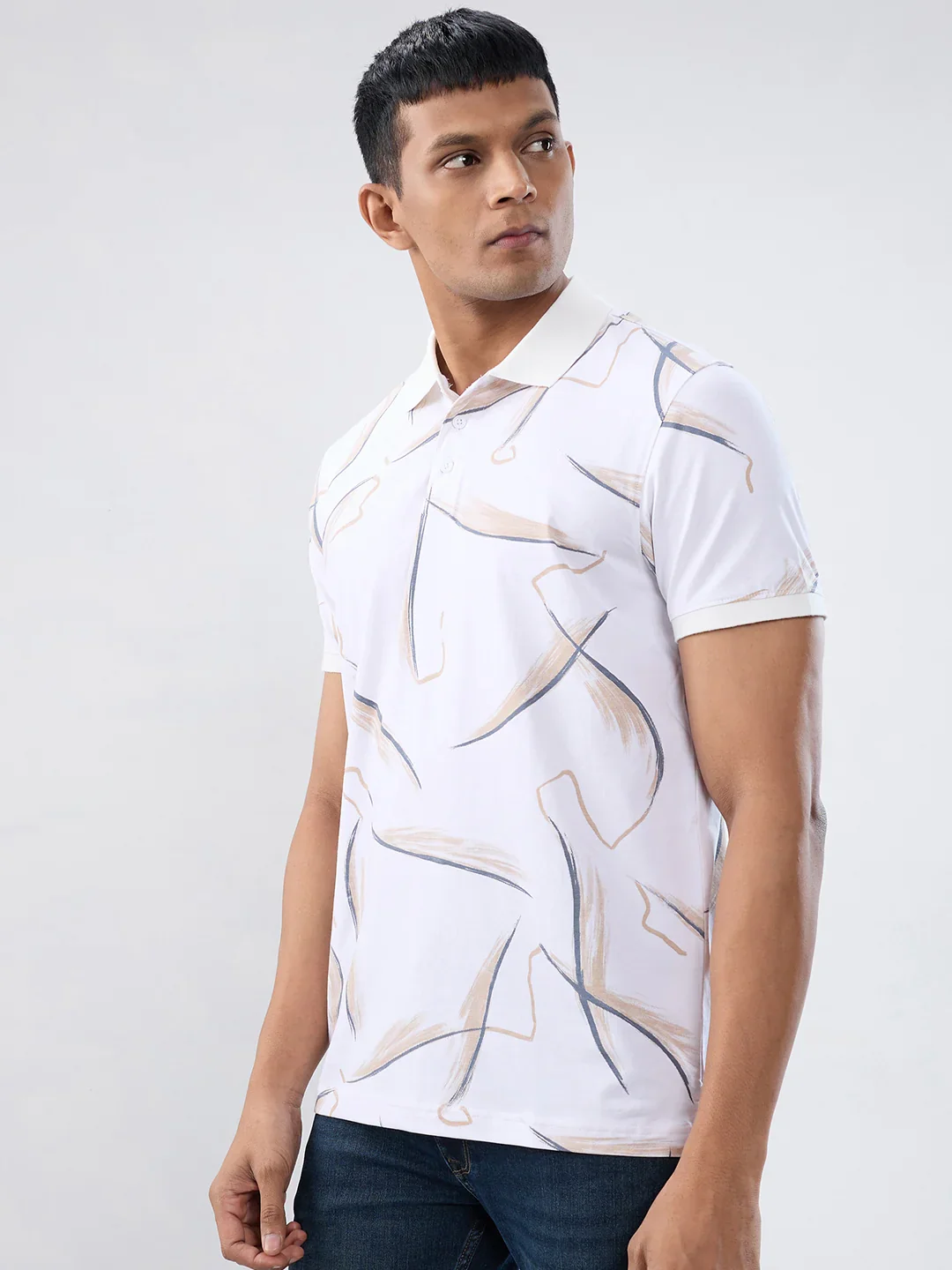 Men T-Shirt Print White Regular Fit - Image 5